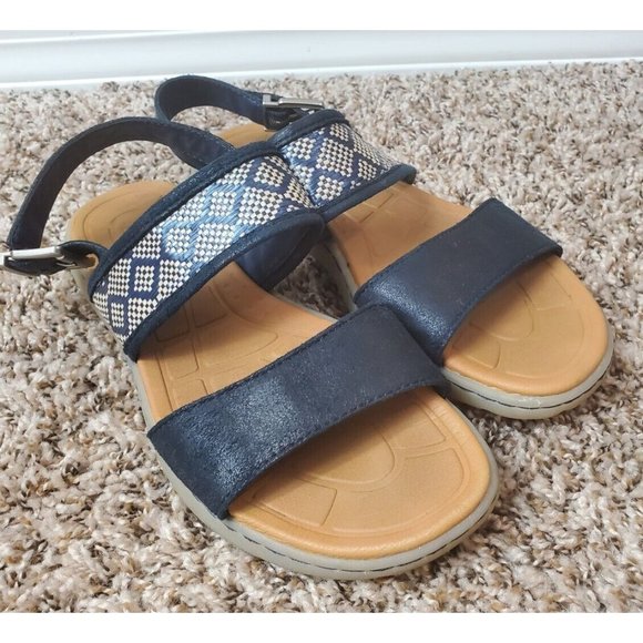 boc Jorunn Navy Blue Strappy Fabric Upper Slingback Sandals Size 8M - Picture 2 of 11